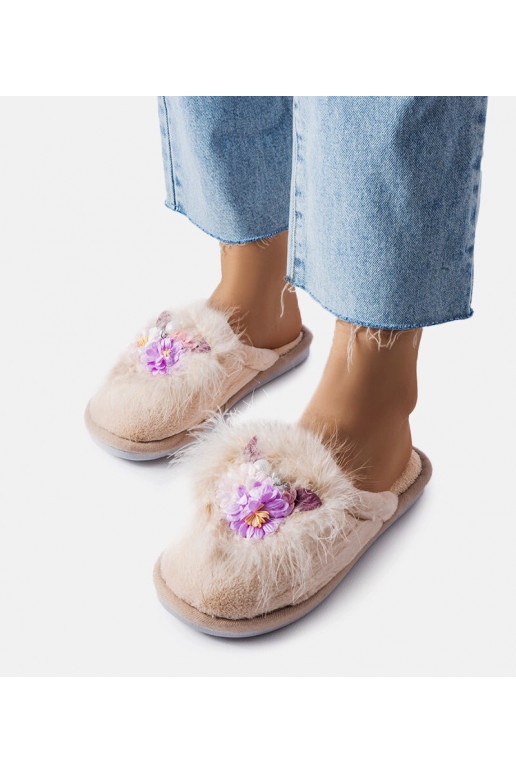 Smėlio spalvos moteriškos šlepetės Moly