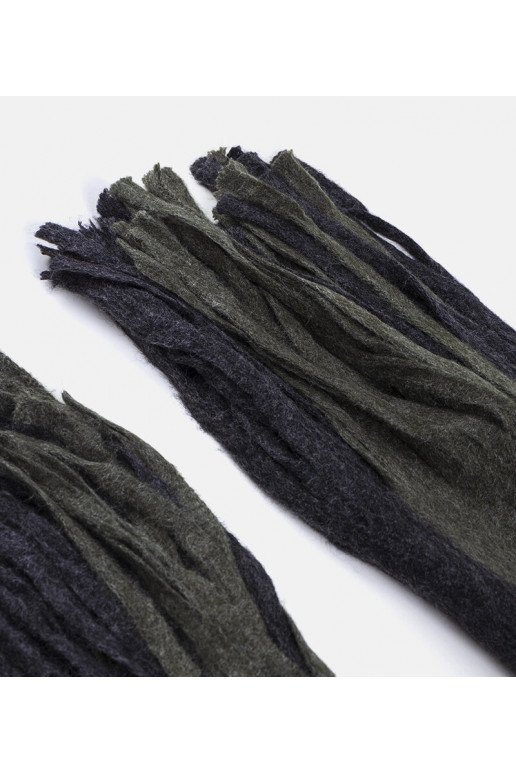 Žalias-pilkas šalikas su kutais Lana Žalias-pilkas šalikas su kutais Lana