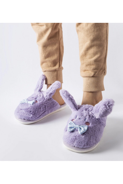 Violetinės šlepetės su ausytėmis ir...