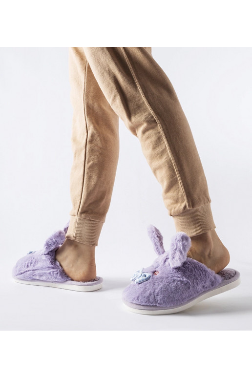 Violetinės šlepetės su ausytėmis ir...