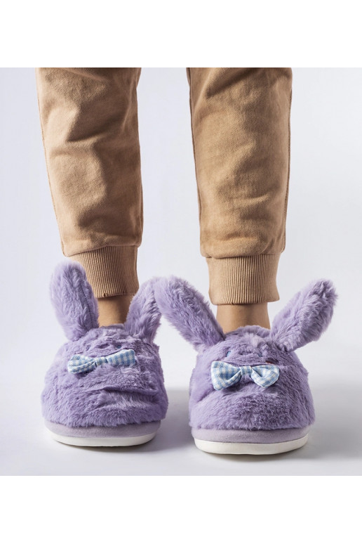 Violetinės šlepetės su ausytėmis ir...