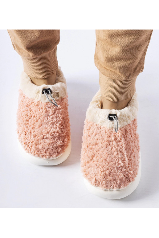 Rožinės šiltos šlepetės su uždaru...