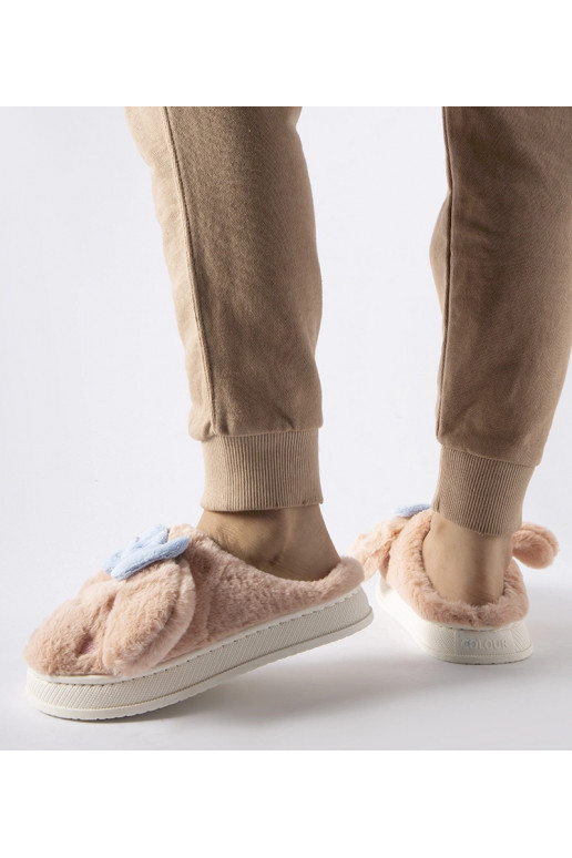 Rožinės šiltos šlepetės su ausytėmis...