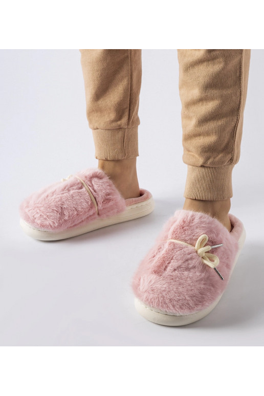 Rožinės šlepetės su dekoratyvine...