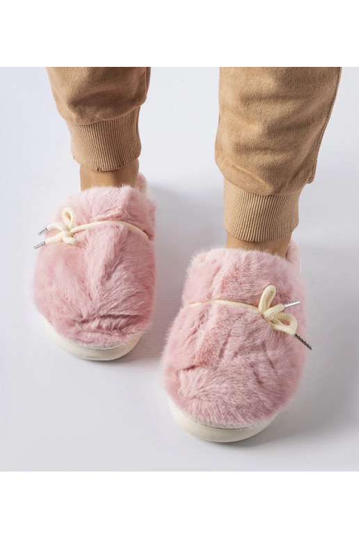 Rožinės šlepetės su dekoratyvine...