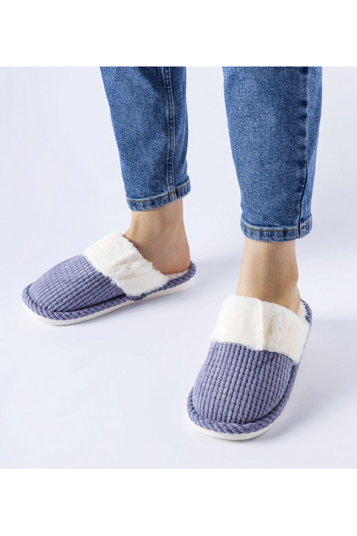 Mėlynos šiltos Frappier šlepetės