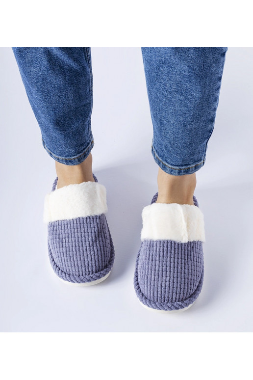 Mėlynos šiltos Frappier šlepetės