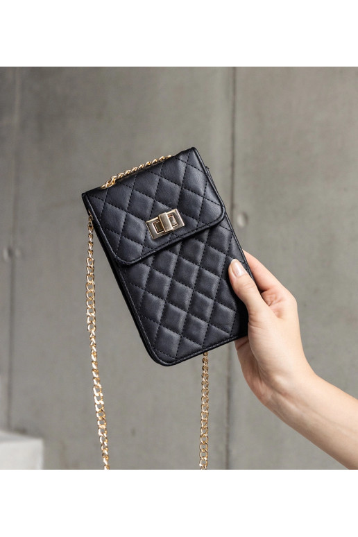 Acres juodas dygsniuotas pečių krepšys Acres juodas dygsniuotas pečių krepšys