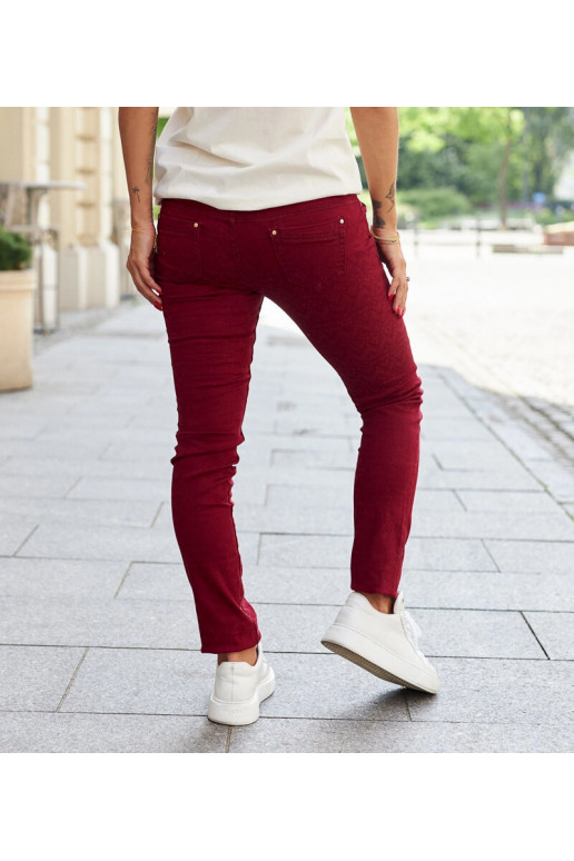 Raudono audinio kelnės su Sylvain diržu Raudono audinio kelnės su Sylvain diržu