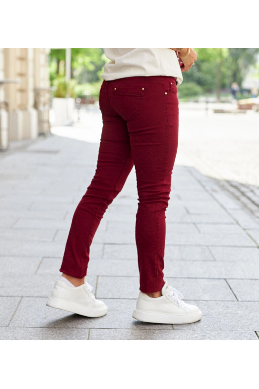 Raudono audinio kelnės su Sylvain diržu Raudono audinio kelnės su Sylvain diržu