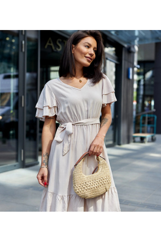 Smėlio spalvos midi suknelė su Sagasa... Smėlio spalvos midi suknelė su Sagasa...