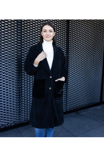 Ilgas juodas paltas su...