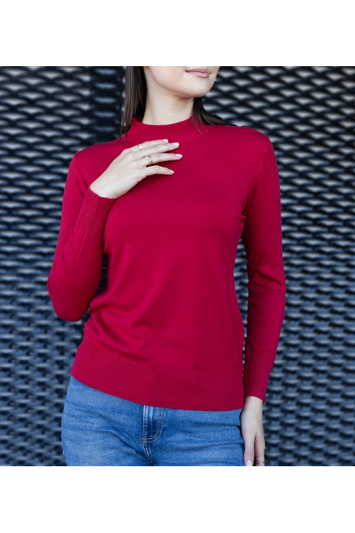 Raudonas klasikinis laisvas džemperis...