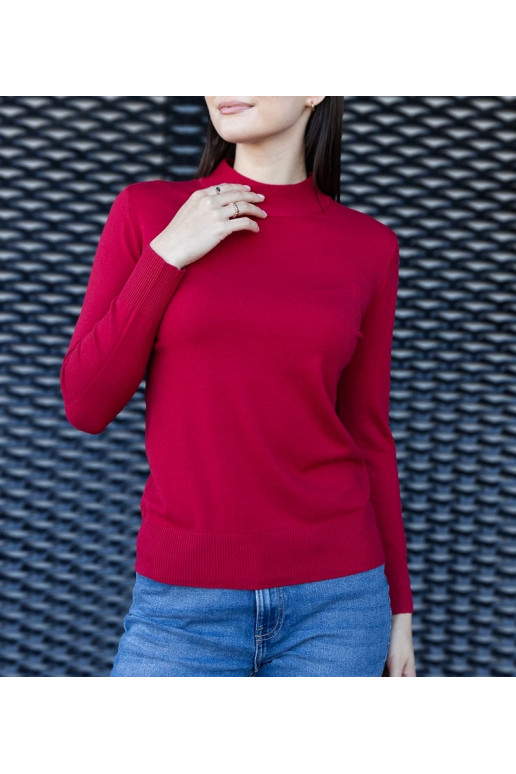 Raudonas klasikinis laisvas džemperis...