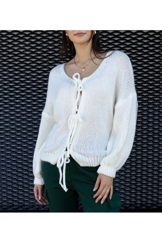 Baltas surištas megztinis Sumaia Baltas surištas megztinis Sumaia