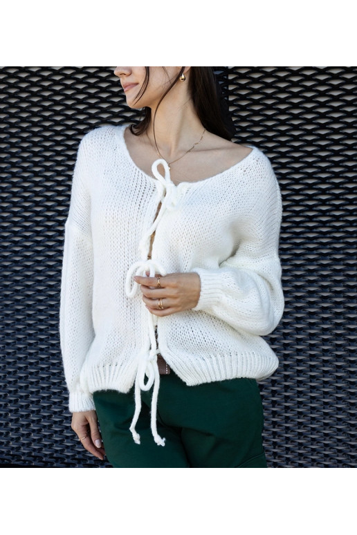 Baltas surištas megztinis Sumaia Baltas surištas megztinis Sumaia