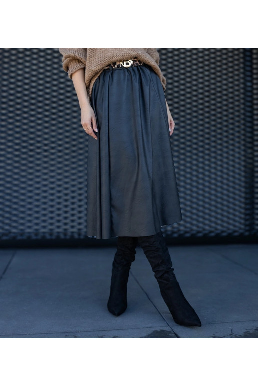 Juodas ilgas sijonas puoštas diržu su...