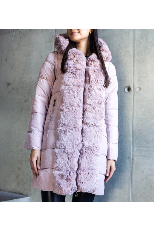 Rožinis ilgas dygsniuotas švarkas su... Rožinis ilgas dygsniuotas švarkas su...