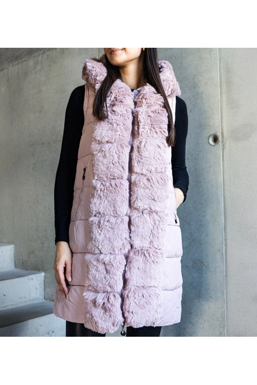 Rožinis ilgas dygsniuotas švarkas su... Rožinis ilgas dygsniuotas švarkas su...