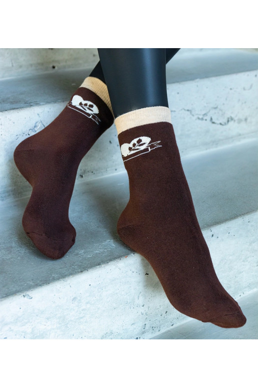 Rudos šiltos kojinės Sella