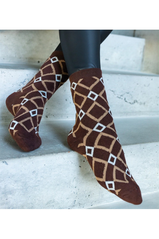 Juodos ir baltos šiltos kojinės Sella