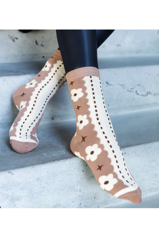 Juodos ir baltos šiltos kojinės Sella