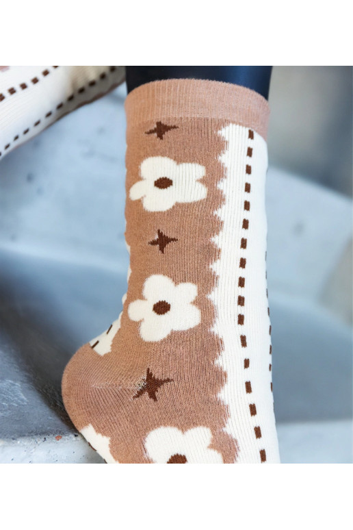 Juodos ir baltos šiltos kojinės Sella