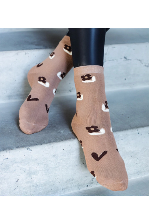 Juodos ir baltos šiltos kojinės Sella