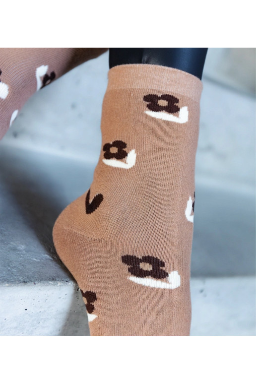 Juodos ir baltos šiltos kojinės Sella