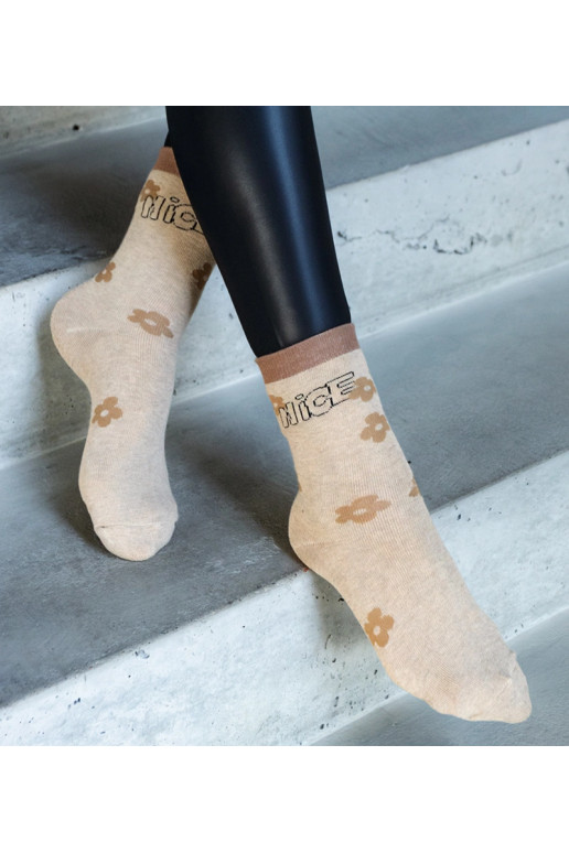 Smėlio spalvos šiltos kojinės Sella