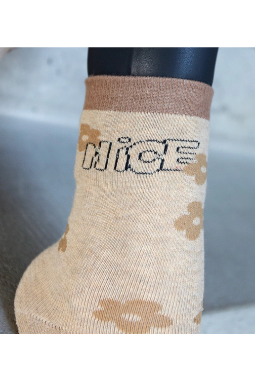 Smėlio spalvos šiltos kojinės Sella