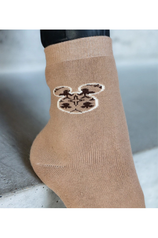 Smėlio spalvos šiltos kojinės Sella