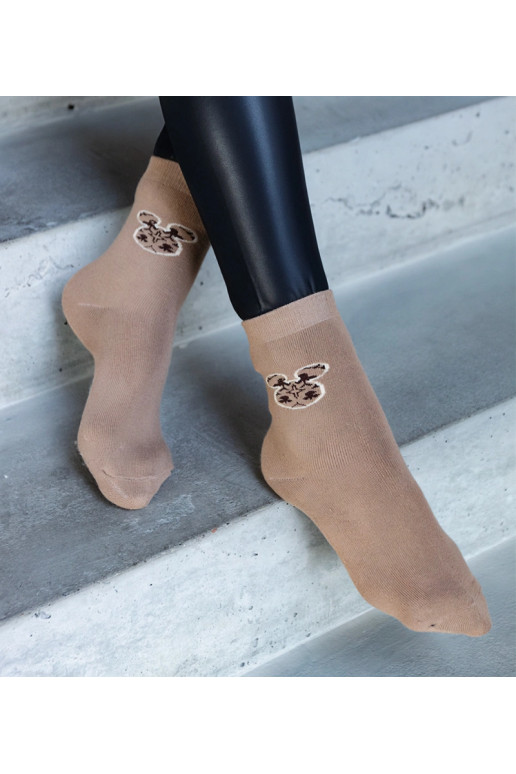 Smėlio spalvos šiltos kojinės Sella