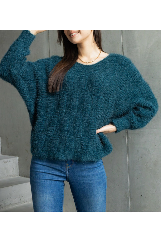 Neveri tamsiai žalias megztinis su V... Neveri tamsiai žalias megztinis su V...