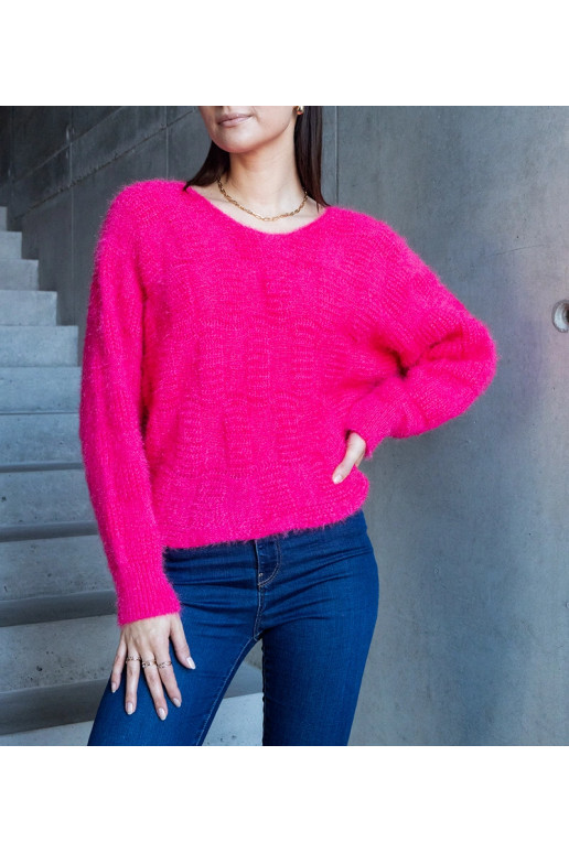 Neveri fuksijos megztinis su kaklu Neveri fuksijos megztinis su kaklu