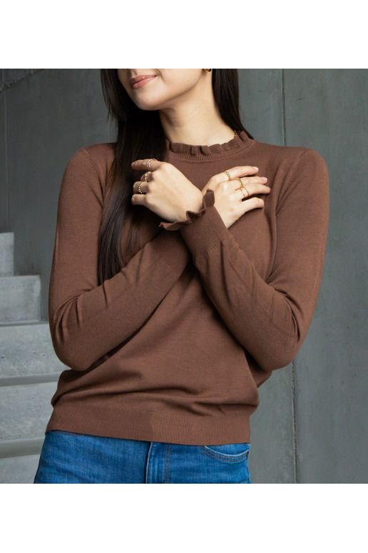 Rudas švelnus megztinis puoštas... Rudas švelnus megztinis puoštas...