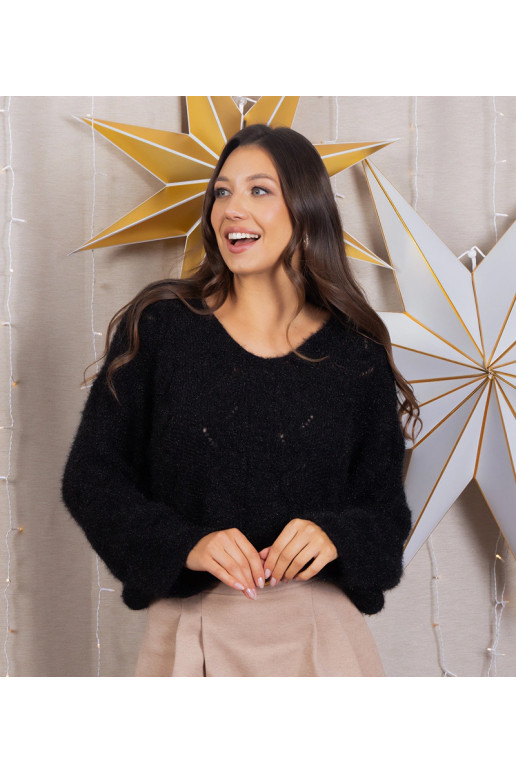 Minkštas juodas megztinis ilgomis... Minkštas juodas megztinis ilgomis...