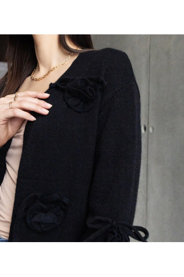 Ilgas juodas megztinis Lira 2