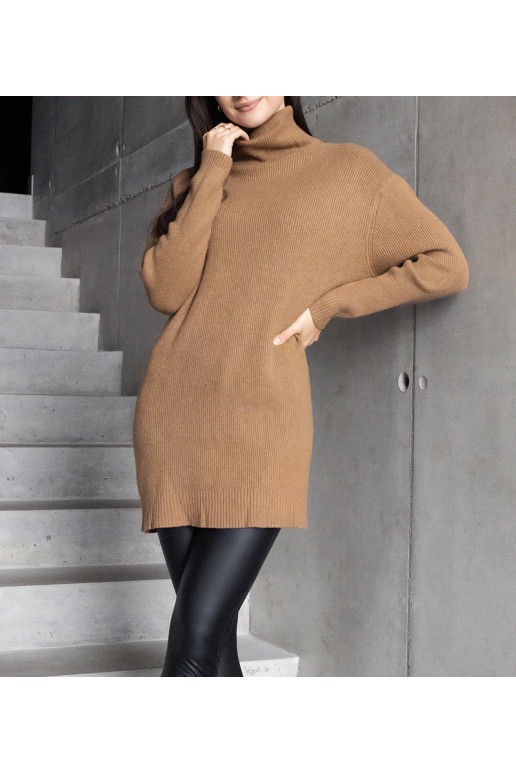 Ilgas rudas minkštas džemperis Kali Ilgas rudas minkštas džemperis Kali