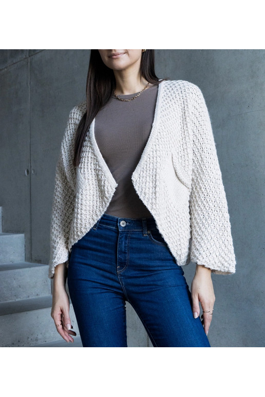 Baltas Nira įvyniojamas megztinis Baltas Nira įvyniojamas megztinis