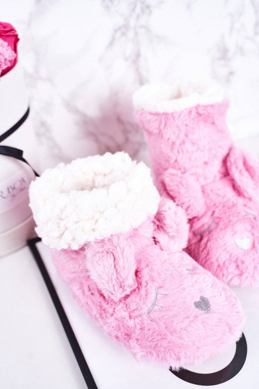 Šiltos vaikiškos šlepetės rožinės... Šiltos vaikiškos šlepetės rožinės...