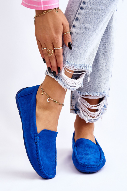 Zomšiniai mokasinai  mėlynos spalvos Morreno