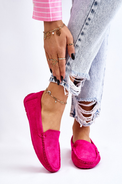 Zomšiniai mokasinai  rožinės spalvos Morreno