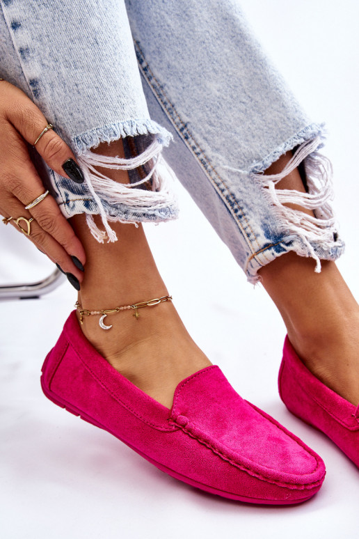 Zomšiniai mokasinai  rožinės spalvos Morreno