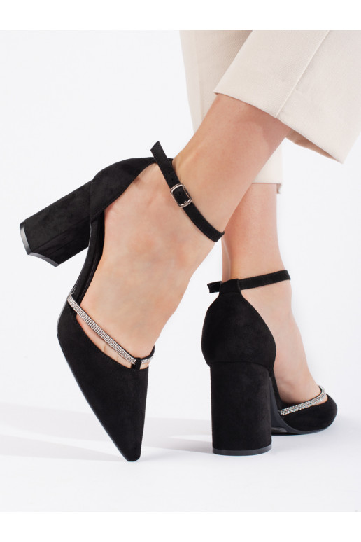 iš zomšos aukštakulniai ant kulno juodos spalvos iš zomšos aukštakulniai ant kulno juodos spalvos