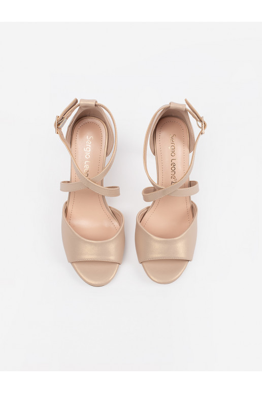 basutės  su plonu kulniuku perłowe Sergio Leone