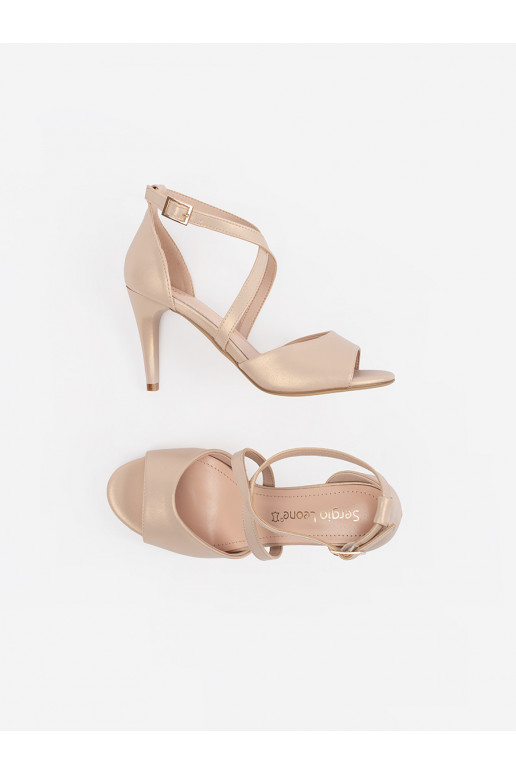 basutės  su plonu kulniuku perłowe Sergio Leone