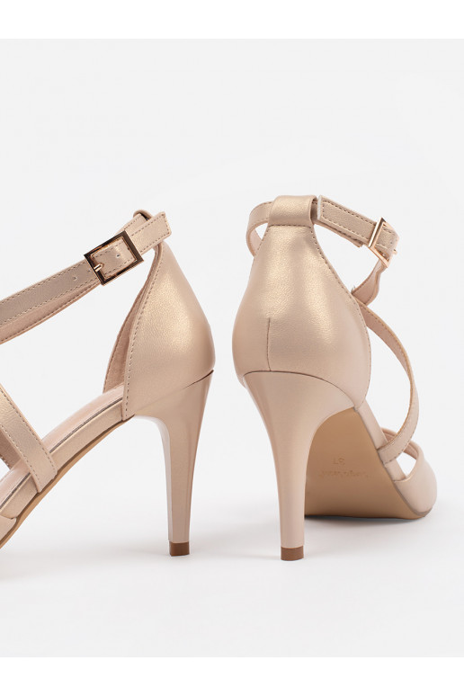 basutės  su plonu kulniuku perłowe Sergio Leone