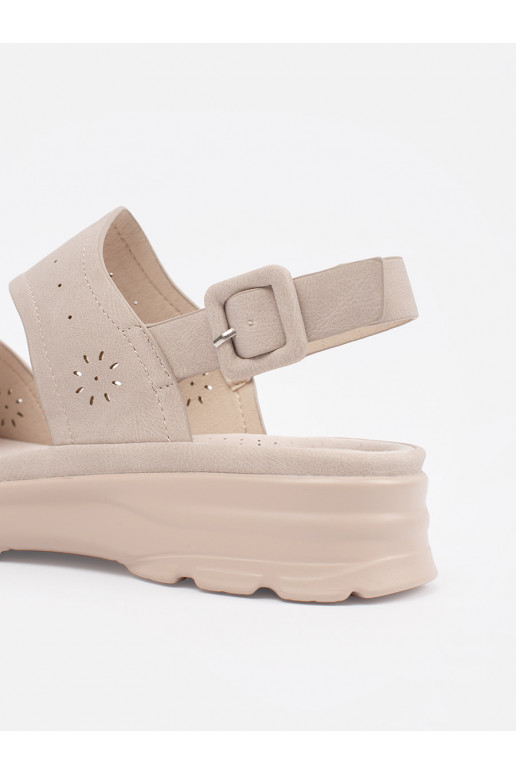 dramblio kaulo spalvos sandalai  su masyviu kulnu