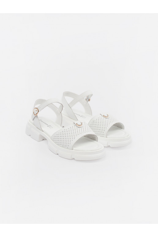 baltos spalvos sandalai su platforma